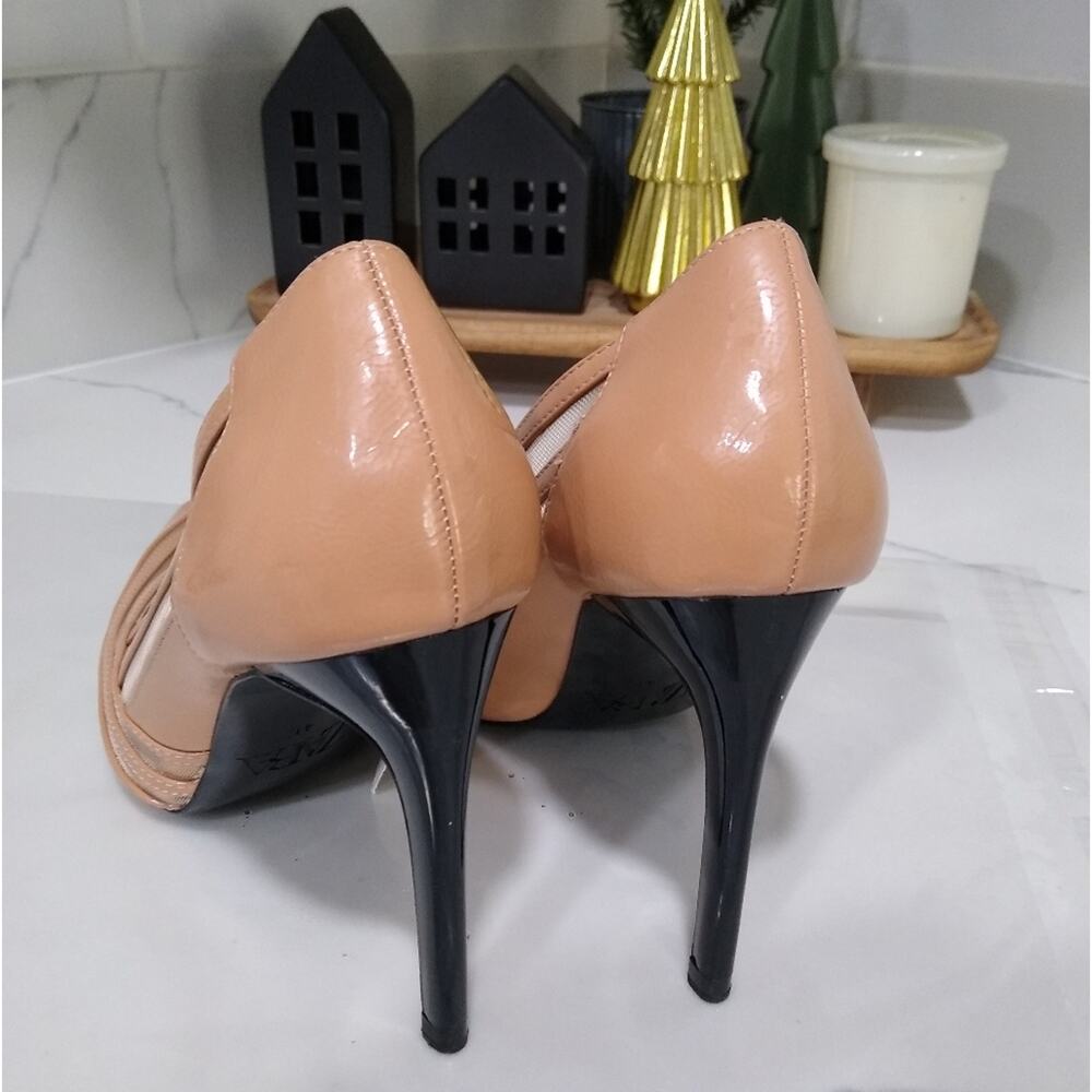 Zara Cream Tan Heels with Pointed Toe and Slim High Heel - Picture 7 of 11